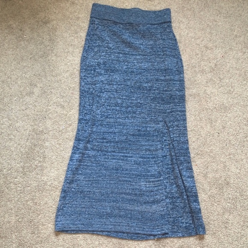 H&M size XS Blue Slit Pencil Skirt EUC